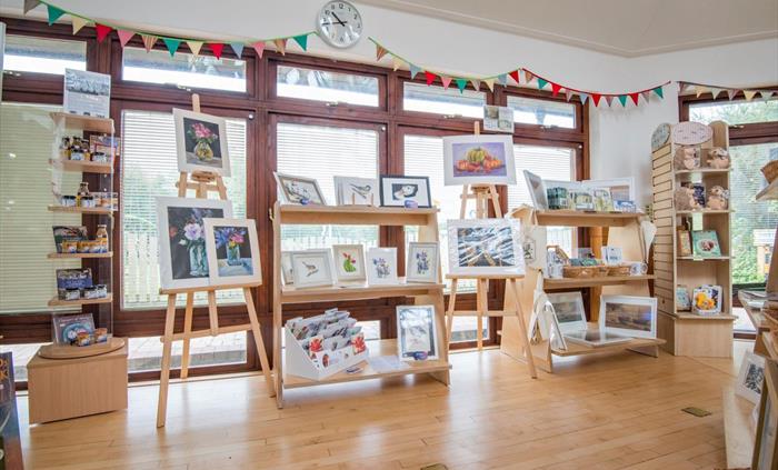 Locally sourced gifts and pictures in the Welcome Centre Gift Shop